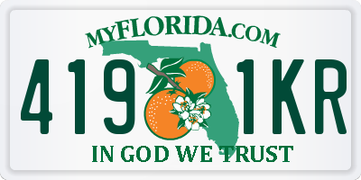 FL license plate 4191KR