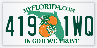 FL license plate 4191WQ