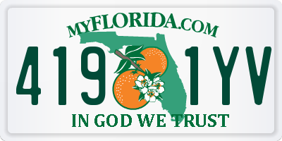 FL license plate 4191YV