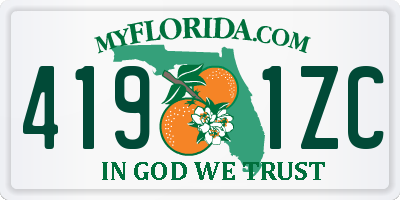 FL license plate 4191ZC