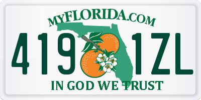 FL license plate 4191ZL