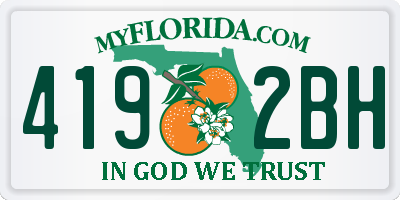 FL license plate 4192BH