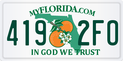 FL license plate 4192FO