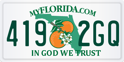 FL license plate 4192GQ