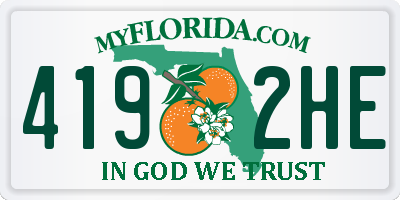 FL license plate 4192HE