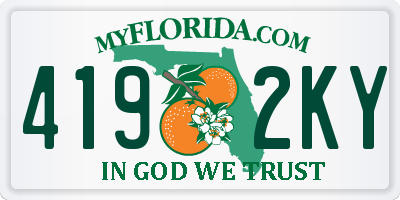 FL license plate 4192KY