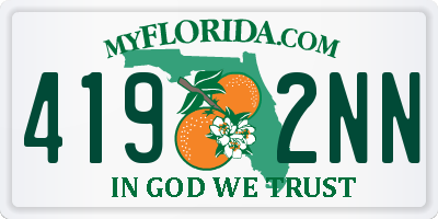 FL license plate 4192NN