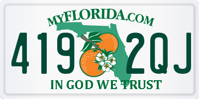 FL license plate 4192QJ
