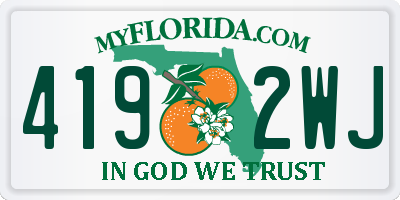 FL license plate 4192WJ