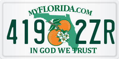 FL license plate 4192ZR