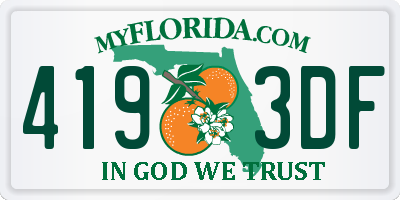 FL license plate 4193DF