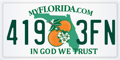 FL license plate 4193FN