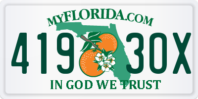 FL license plate 4193OX