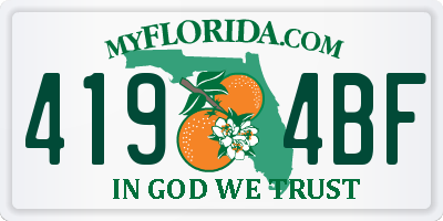 FL license plate 4194BF