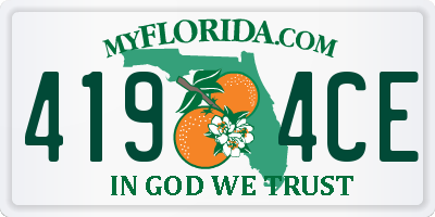 FL license plate 4194CE