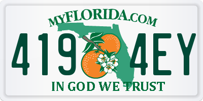FL license plate 4194EY