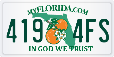 FL license plate 4194FS