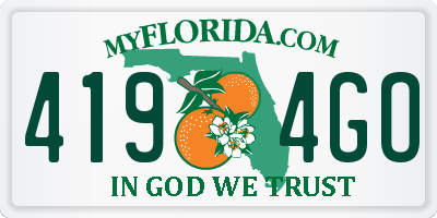 FL license plate 4194GO
