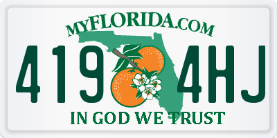 FL license plate 4194HJ