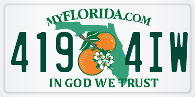 FL license plate 4194IW