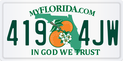 FL license plate 4194JW