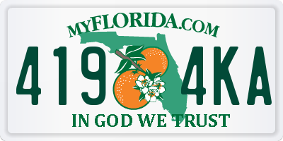 FL license plate 4194KA
