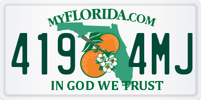 FL license plate 4194MJ