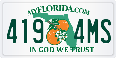 FL license plate 4194MS