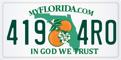 FL license plate 4194RO