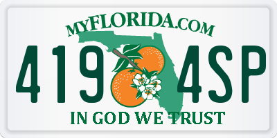 FL license plate 4194SP