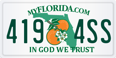 FL license plate 4194SS