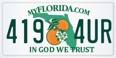 FL license plate 4194UR