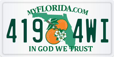 FL license plate 4194WI