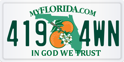 FL license plate 4194WN
