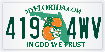 FL license plate 4194WV