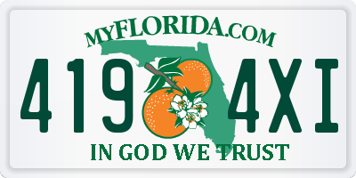 FL license plate 4194XI