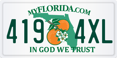 FL license plate 4194XL