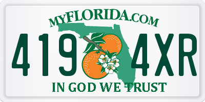 FL license plate 4194XR