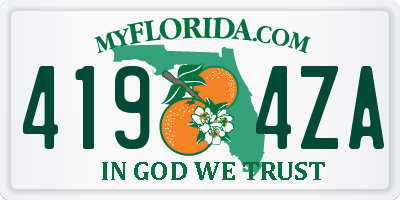 FL license plate 4194ZA
