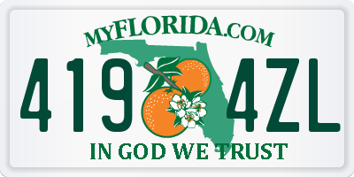 FL license plate 4194ZL