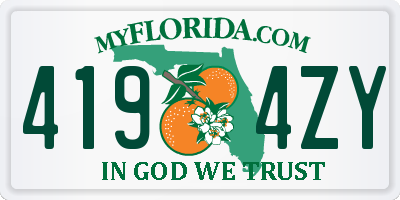 FL license plate 4194ZY
