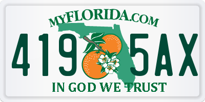 FL license plate 4195AX