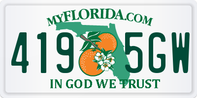 FL license plate 4195GW