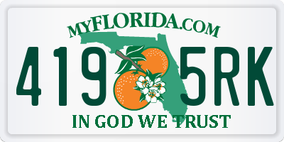 FL license plate 4195RK