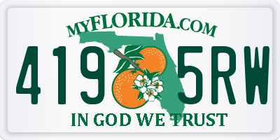 FL license plate 4195RW
