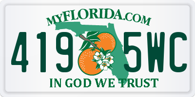 FL license plate 4195WC