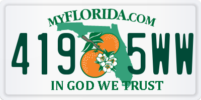 FL license plate 4195WW