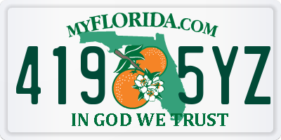 FL license plate 4195YZ