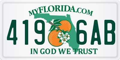 FL license plate 4196AB