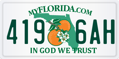 FL license plate 4196AH